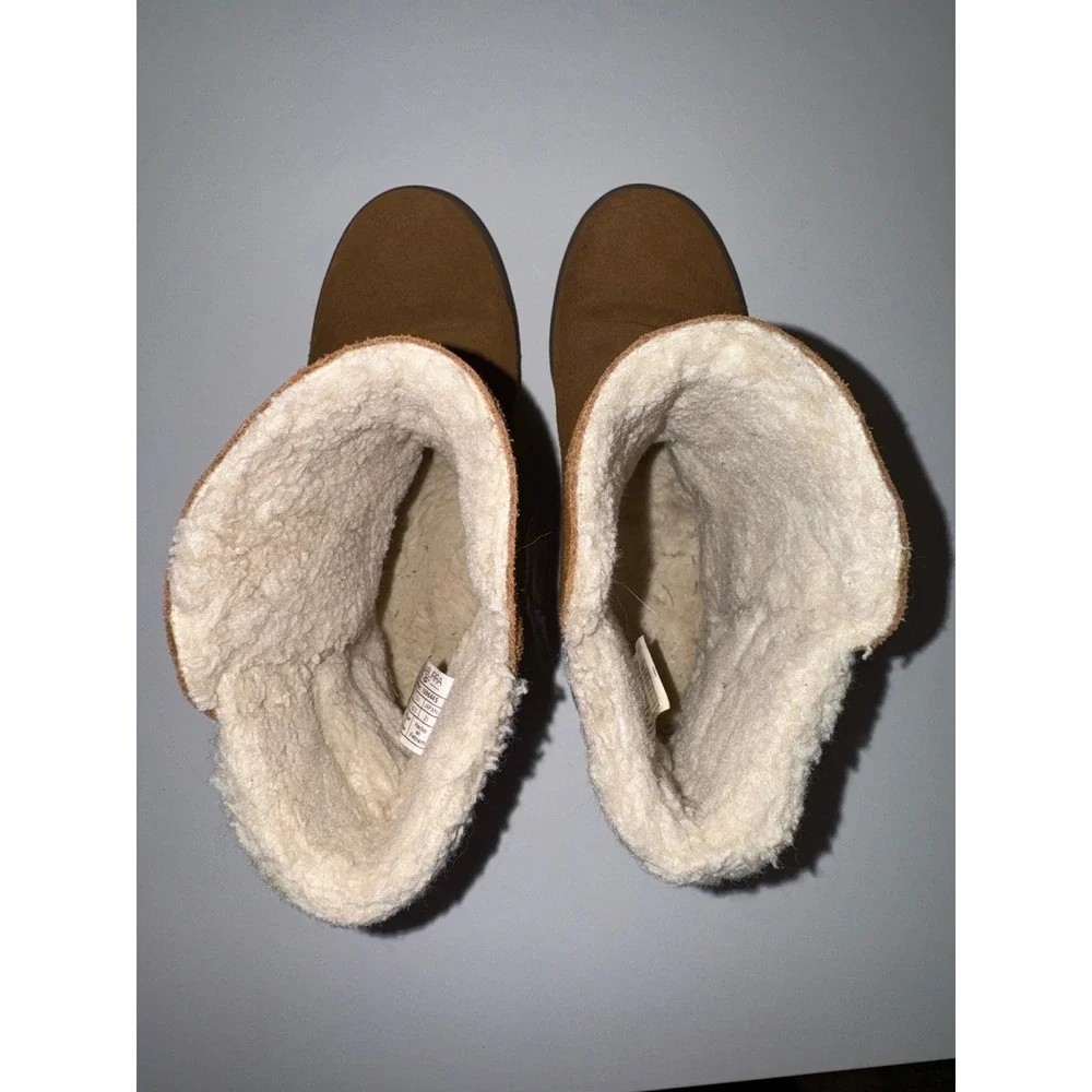 Koolaburra by UGG Victoria Girls Chestnut Suede Buckle Boots 1096445 Size 1Y
